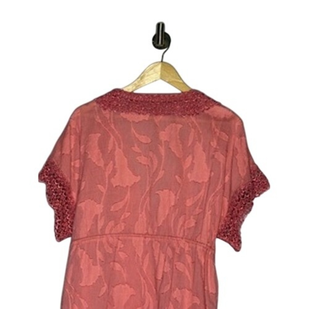 Despi‎ Coral Pink Crochet Lace Swim Cover Up Dress Womens Large - Picture 8 of 9